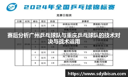 赛后分析广州乒乓球队与重庆乒乓球队的技术对决与战术运用